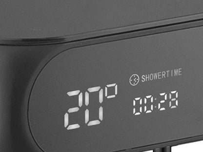 Thermostatisch opbouw regendoucheset - Digitaal display - Yukon Mat zwart