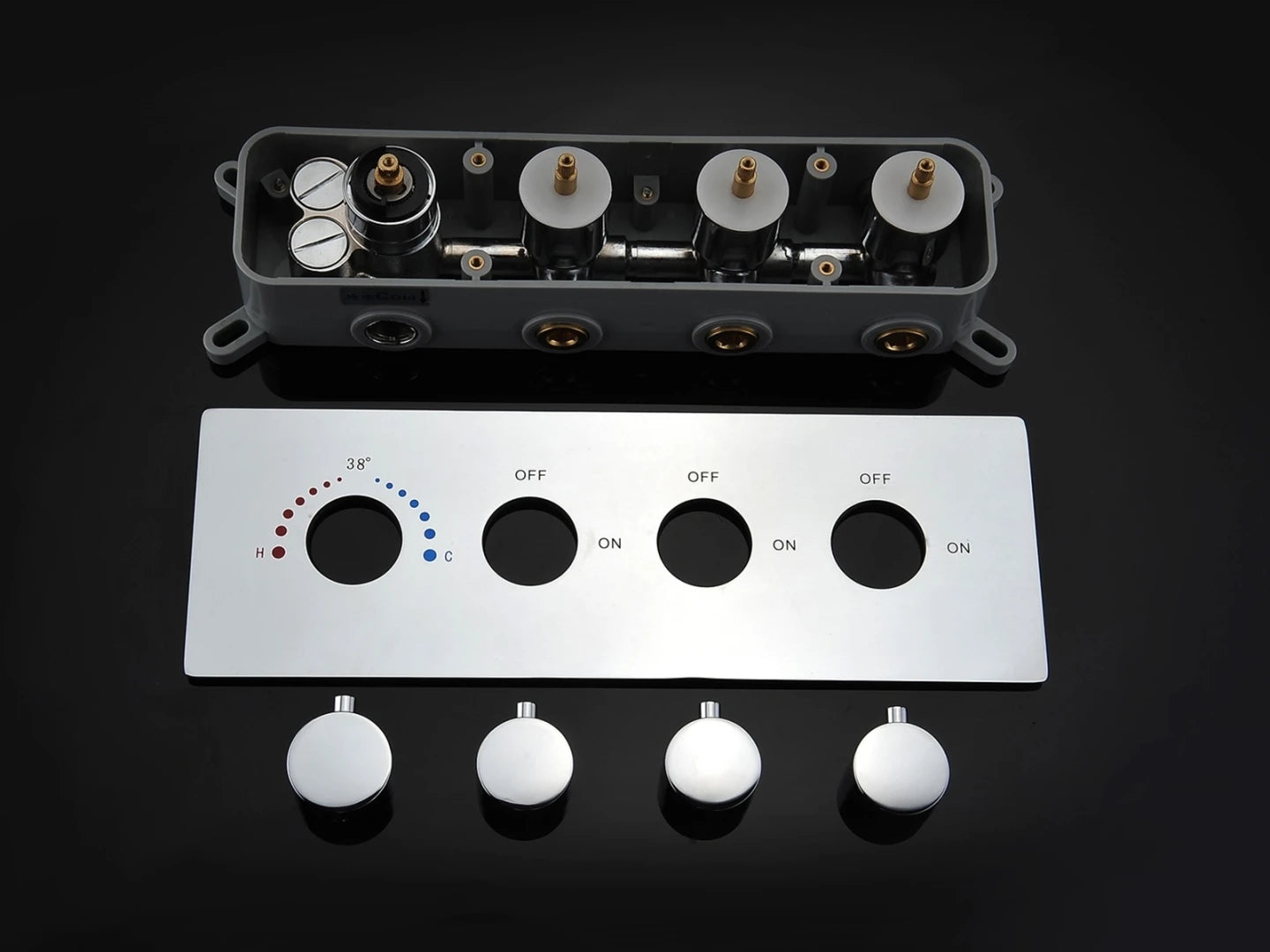Thermostatisch inbouw regendoucheset - Okapi Chroom