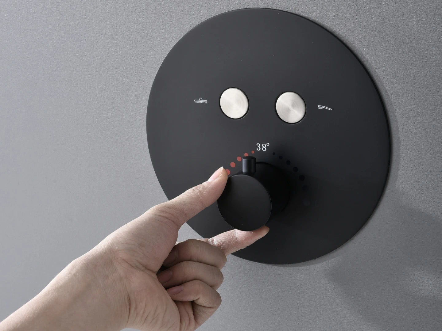 Thermostatische inbouw regendoucheset - Bombay Mat zwart