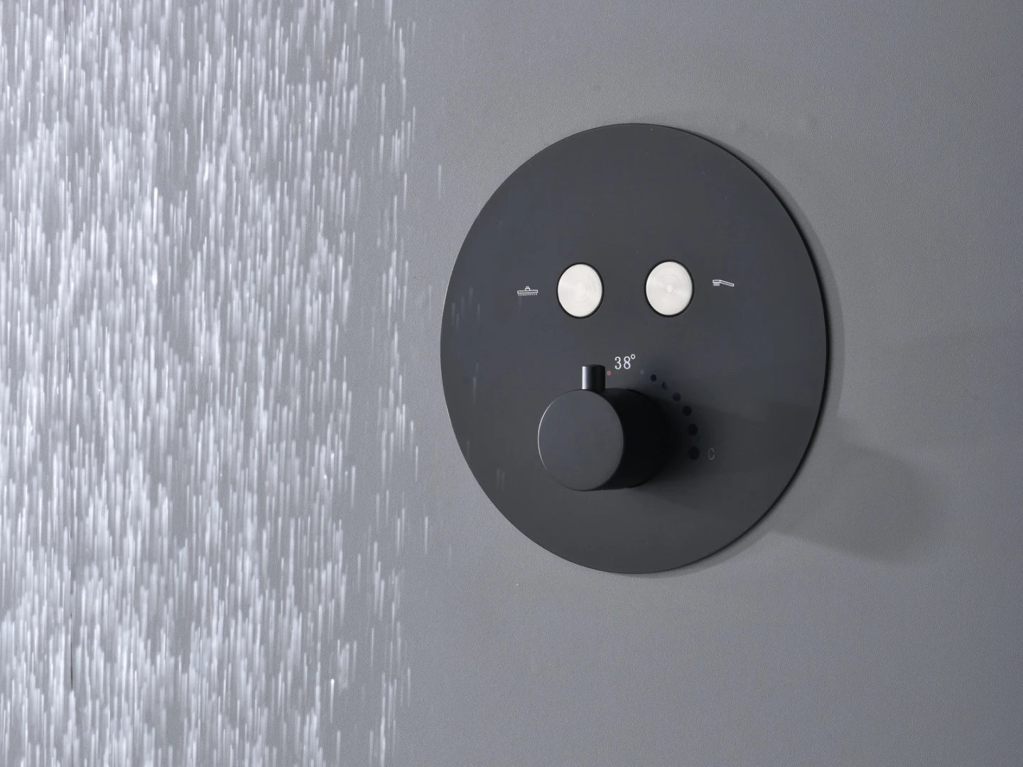 Thermostatische inbouw regendoucheset - Bombay Mat zwart