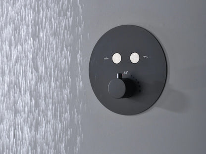 Thermostatische inbouw regendoucheset - Bombay Mat zwart