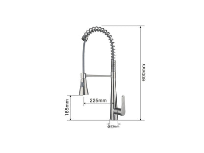 Keukenkraan - Uitneembare uitloop - Tilia Geborsteld RVS - 60cm