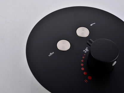 Thermostatische inbouw regendoucheset - Bombay Mat zwart