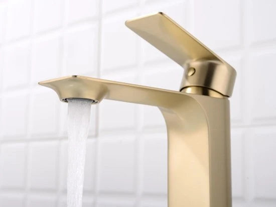 Wastafelkraan - Ayco Geborsteld goud - 18cm