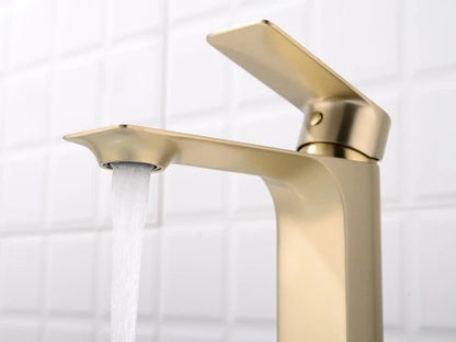 Wastafelkraan - Ayco Geborsteld goud - 18cm