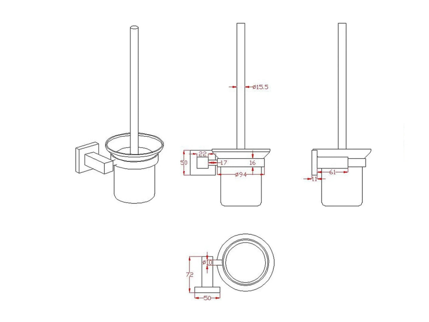 3-delig toiletaccessoires set - Duke