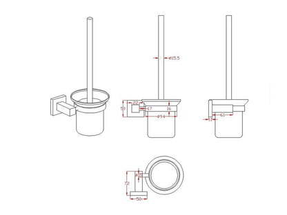 3-delig toiletaccessoires set - Duke