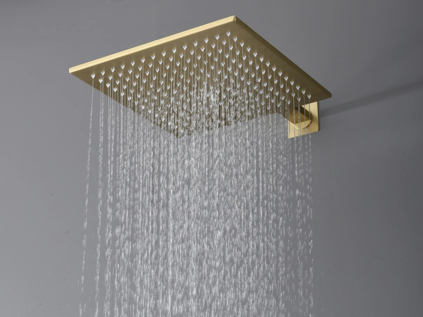 Thermostatische inbouw regendoucheset - Pointer Geborsteld goud