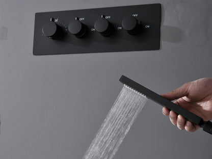 Thermostatisch inbouw regendoucheset - Okapi Mat zwart