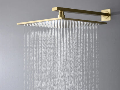 Thermostatische inbouw regendoucheset - Pointer Geborsteld goud