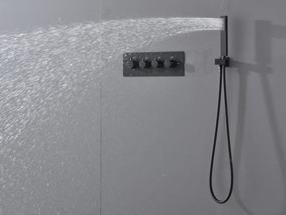 Thermostatisch inbouw regendoucheset - Okapi Mat zwart