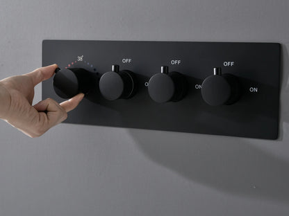 Thermostatisch inbouw regendoucheset - Okapi Mat zwart
