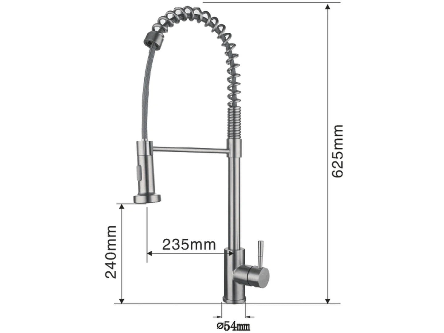 Keukenkraan - Uitneembare uitloop - Inula Mat zwart - 63cm