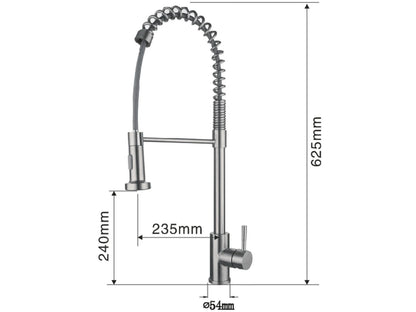 Keukenkraan - Uitneembare uitloop - Inula Mat zwart - 63cm
