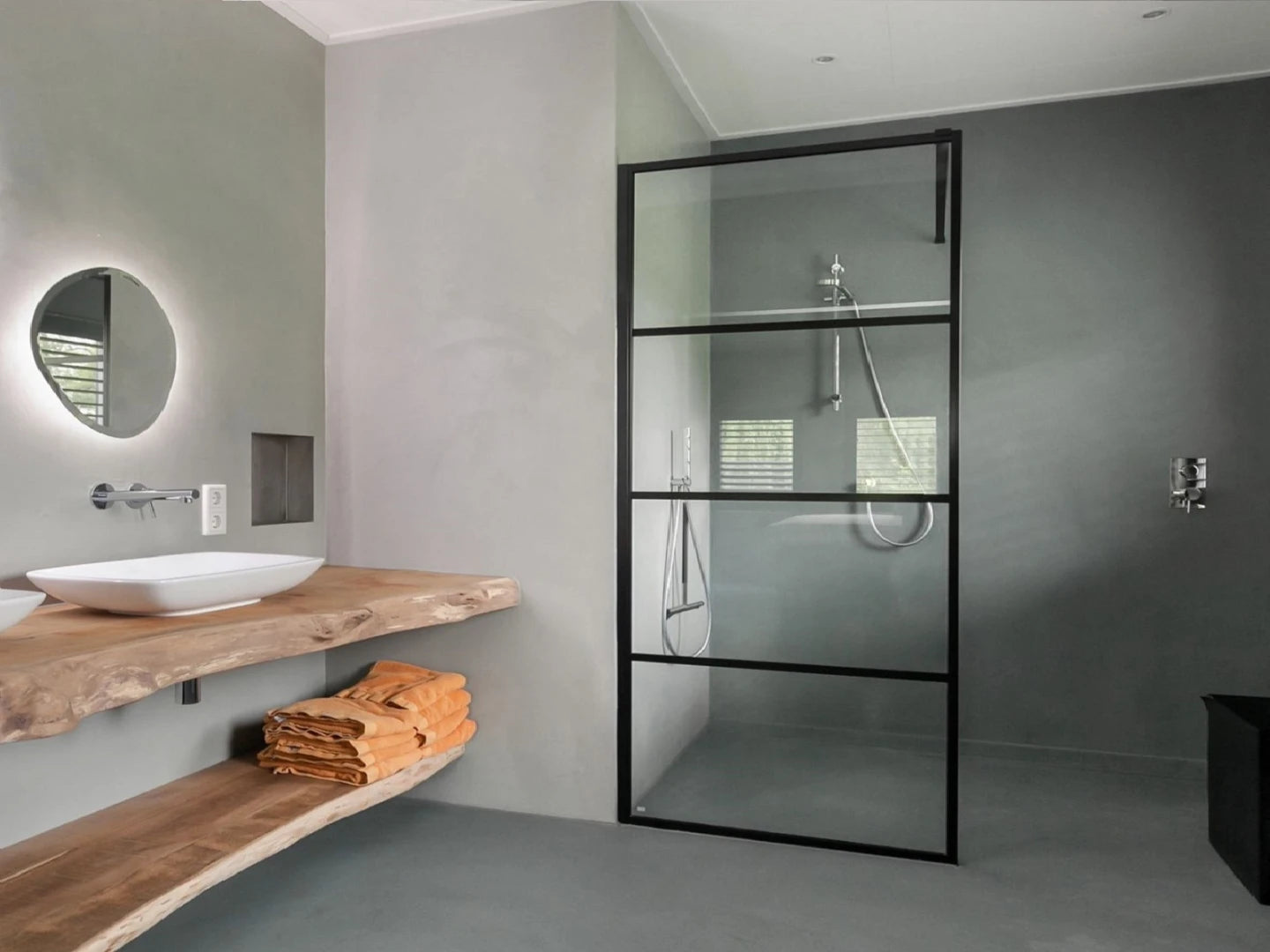 Douchewand - Boston Mat zwart - verstelbaarx120x200cm
