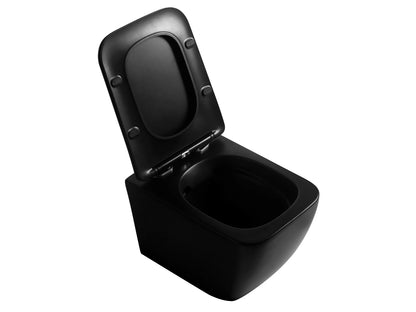 Hangend rimless toilet - Florida Mat zwart - 52x36x38cm