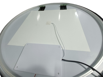 Ronde LED Badkamerspiegel Luca - Spiegelverwarming - Mat Zwart - 80 cm