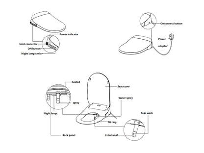 Hangend rimless toilet - Bidet - Nevada Glans wit - 54x36x36cm