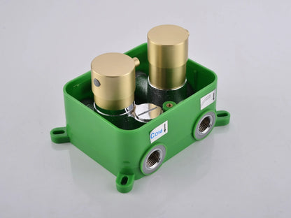 Thermostatische inbouw regendoucheset - Pointer Geborsteld goud