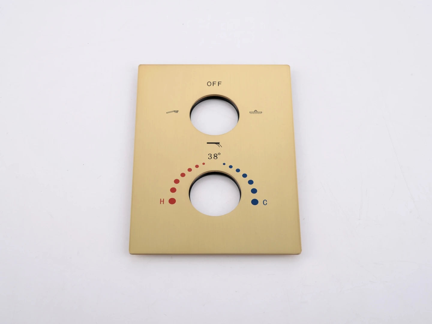 Thermostatische inbouw regendoucheset - Pointer Geborsteld goud