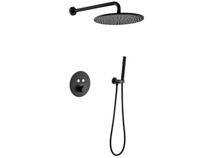 Thermostatische inbouw regendoucheset - Bombay Mat zwart