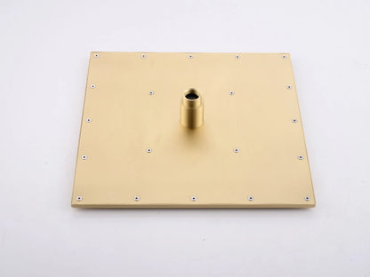 Thermostatische inbouw regendoucheset - Pointer Geborsteld goud