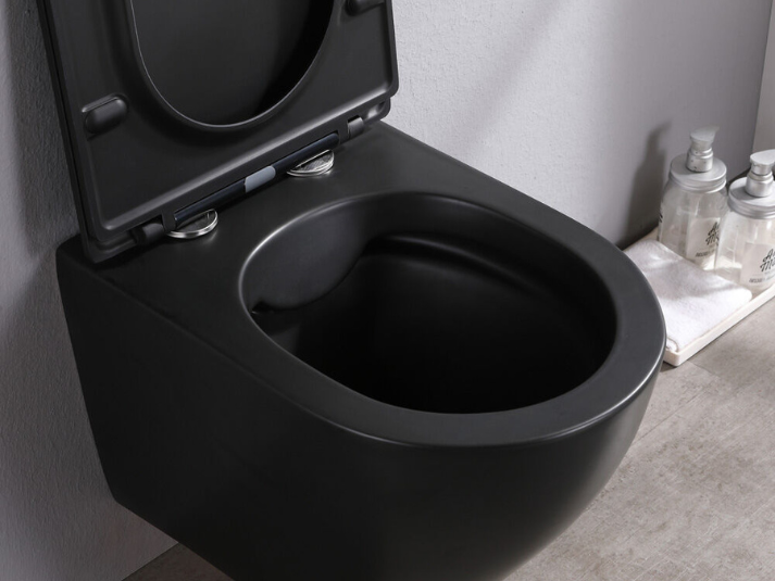 Toiletpot Randloos - Itsie Mat Zwart - Softclose Zitting