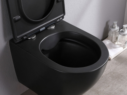 Toiletpot Randloos - Itsie Mat Zwart - Softclose Zitting