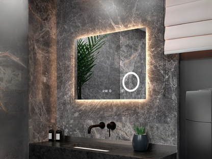 Lumia LED Badkamerspiegel - 80x60cm - Rechthoekig - Frameloos