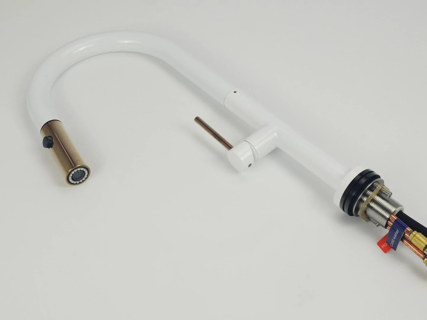 Keukenkraan met touch control - Uittrekbare uitloop - Carex Glans wit, Brons - 44cm