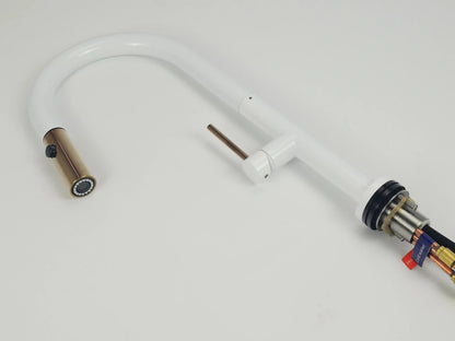Keukenkraan met touch control - Uittrekbare uitloop - Carex Glans wit, Brons - 44cm