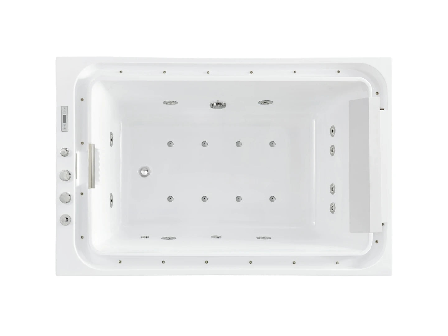 2 persoons opbouw massagebad - Waterval - Veleta Glans wit - 185x120x65cm