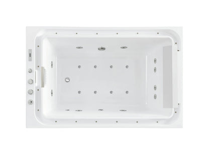 2 persoons opbouw massagebad - Waterval - Veleta Glans wit - 185x120x65cm