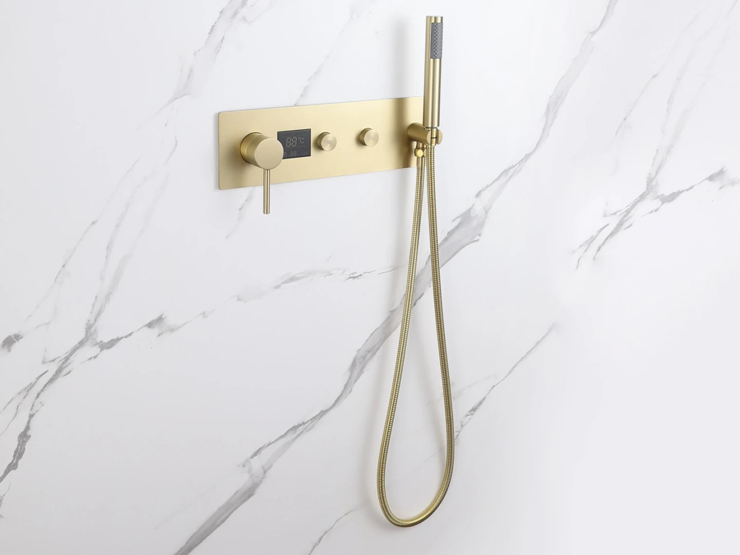 Inbouw regendoucheset - Digitaal display - Dunlin Geborsteld goud