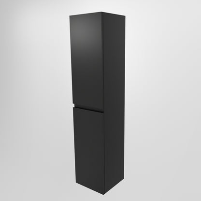 MONDIAZ AIVY Hangende Badkamerkast 160x35x35cm - MDF, 2 Softclose Deuren, Greeploos, Kleur Urban (Zwart)