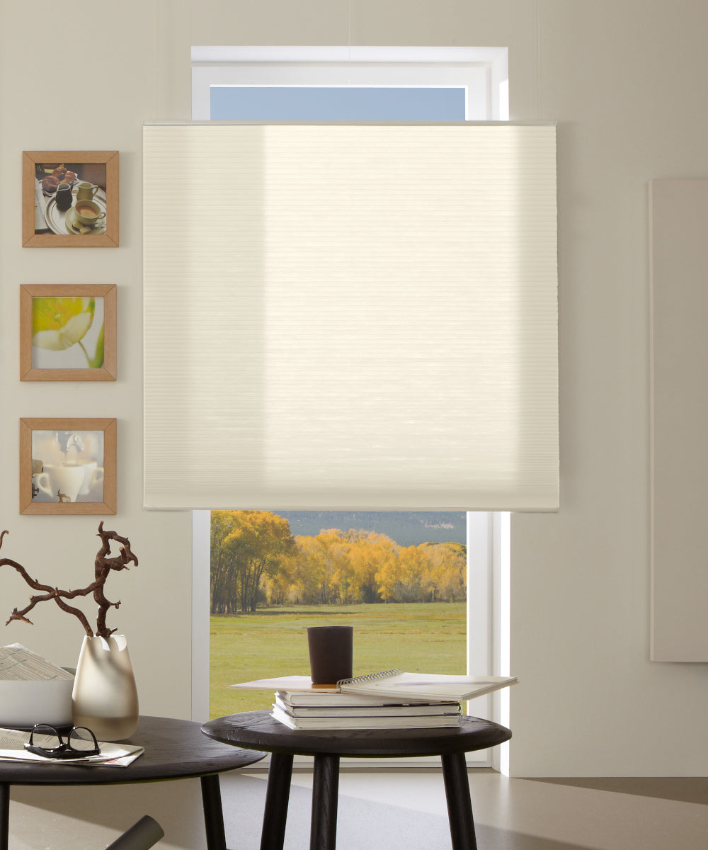 Duette® shades wit lichtdoorlatend - vrijhangend model - HetBinnenAanzicht