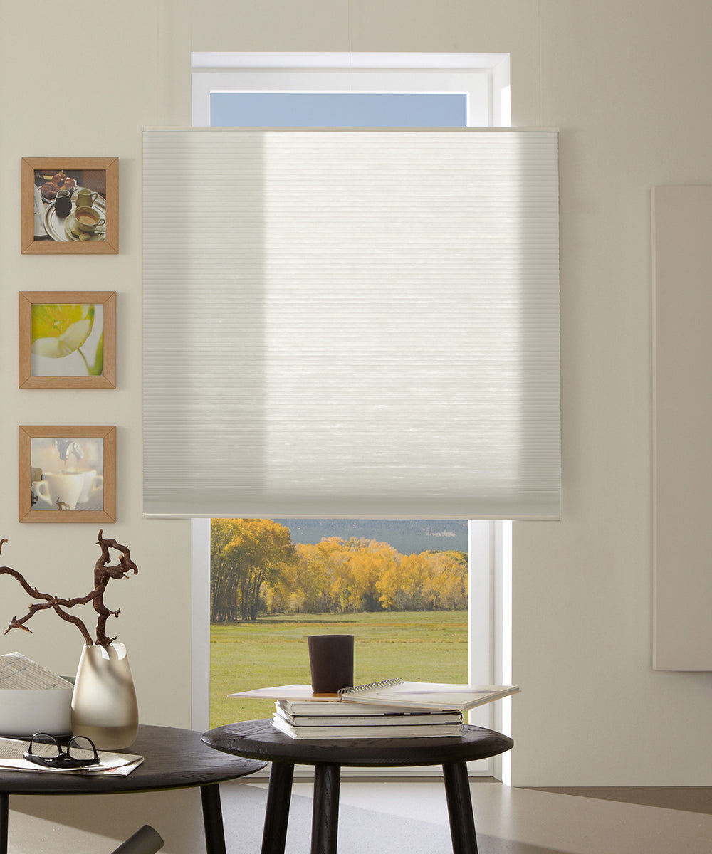 Duette® shades lichtgrijs lichtdoorlatend - vrijhangend model - HetBinnenAanzicht
